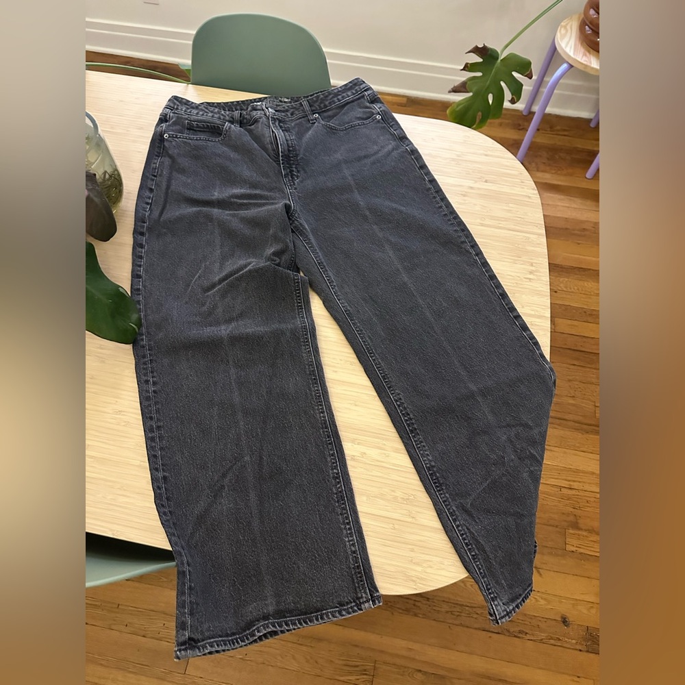 Old Navy Black Sky Hi Wide Leg Jeans